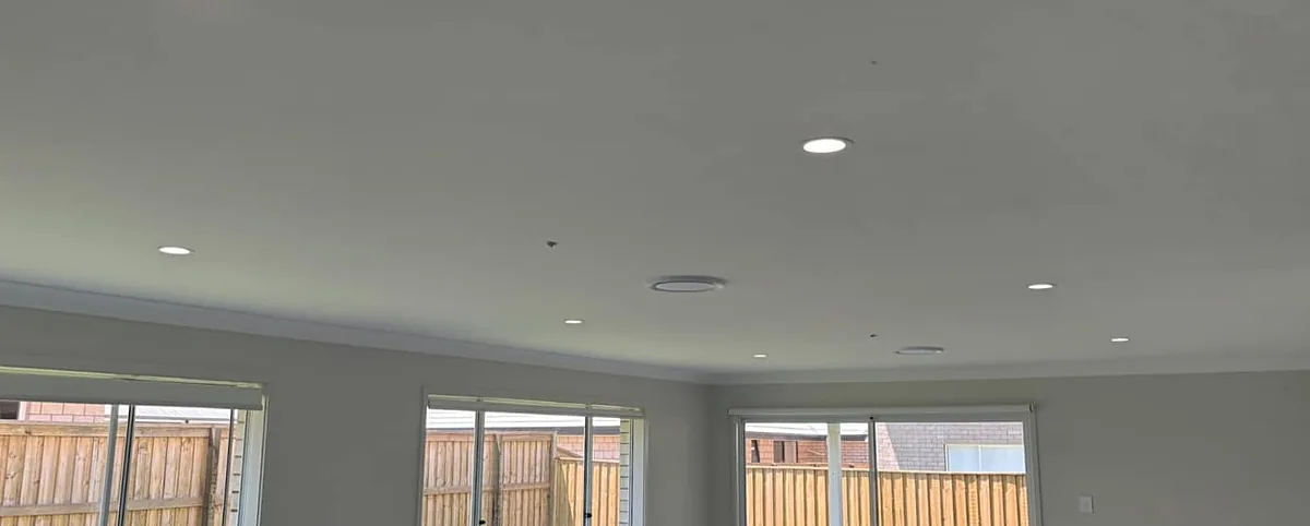 Living room ceiling with new LED downlights